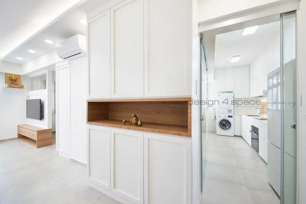 Contemporary Living Room with Washing Machine and Sofa