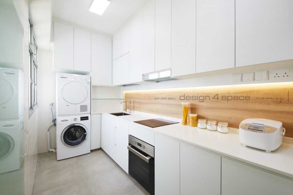 Contemporary Kitchen with Granite Floor and Wood Flooring