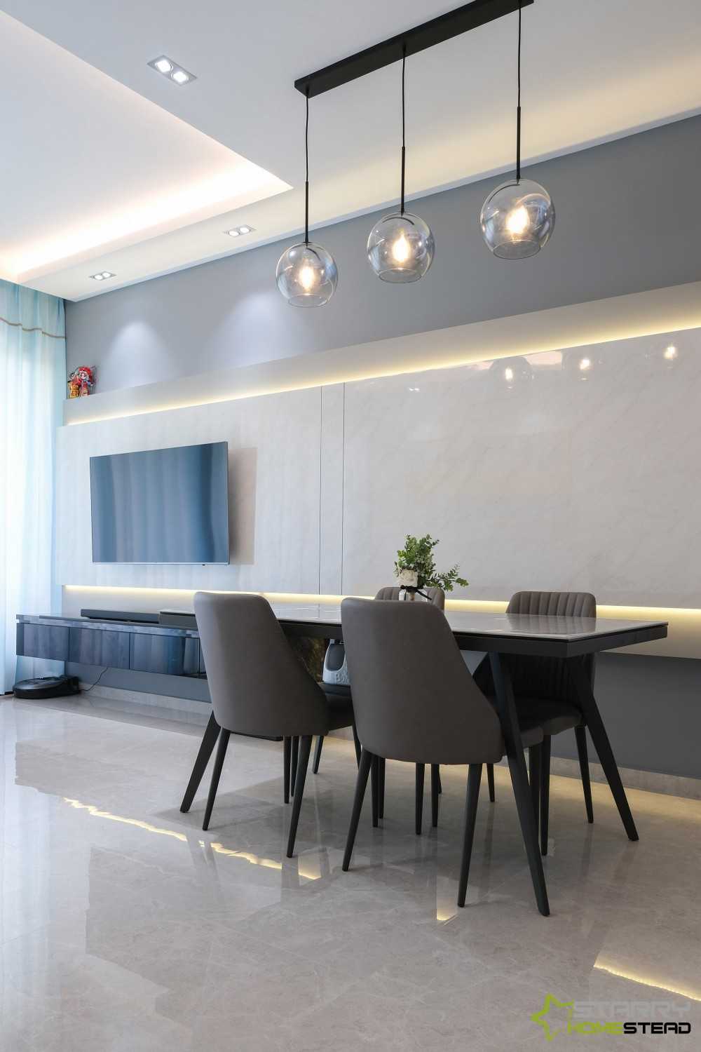 Modern Dining Room with Dining Table and Dining Chairs