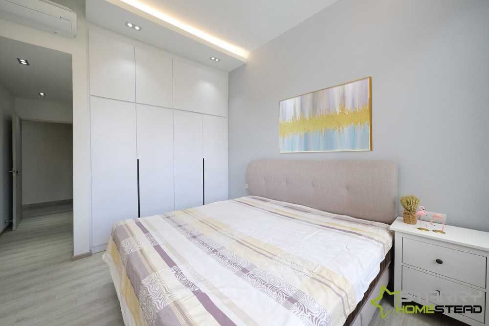 Modern Bedroom with Wardrobe and Bedside Table