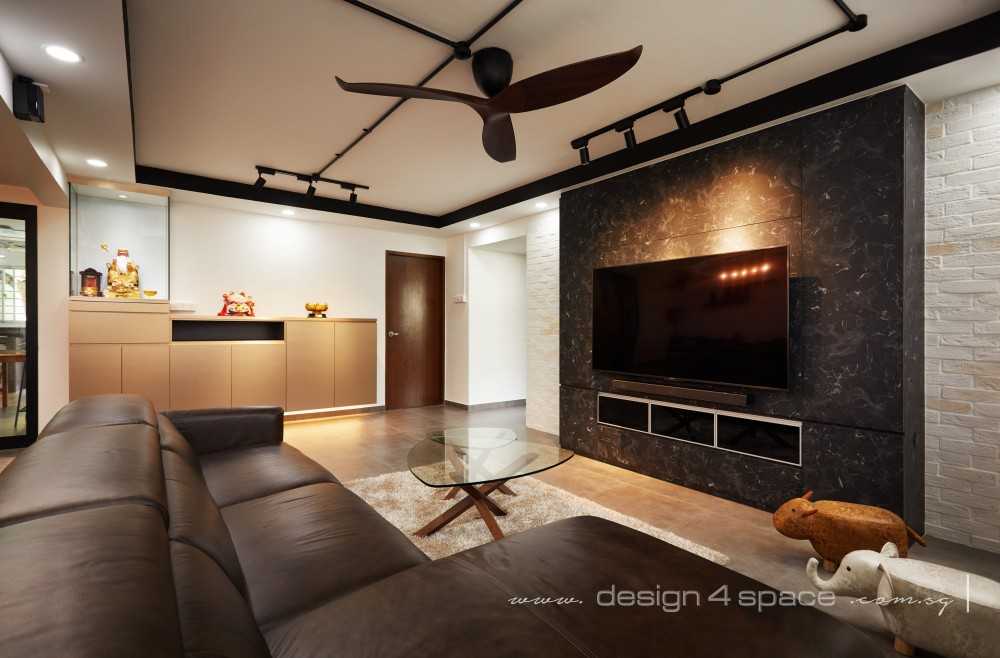 Industrial Living Room with TV Console and TV