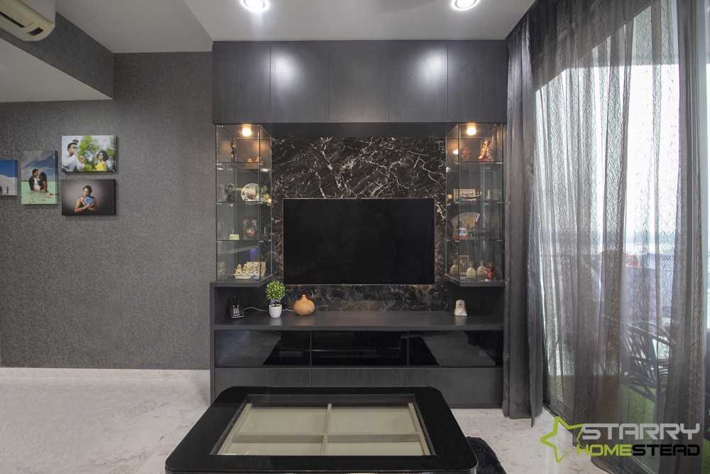 Modern Living Room with TV Console and Feature Wall