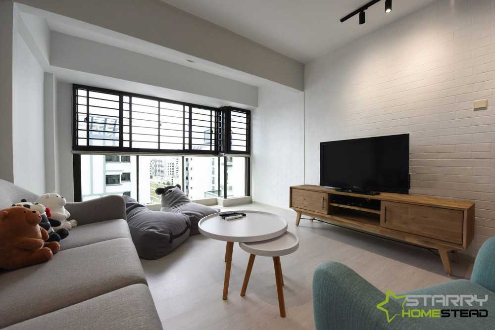 Modern Living Room with TV Console and Feature Wall
