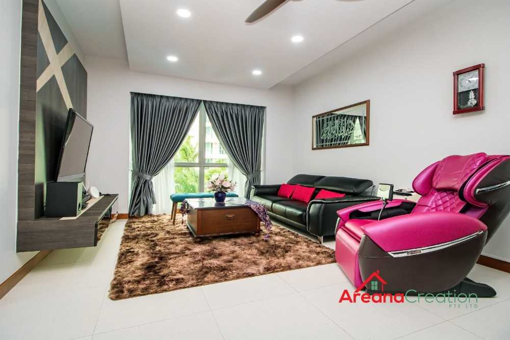 Contemporary Living Room with TV Console and Sofa
