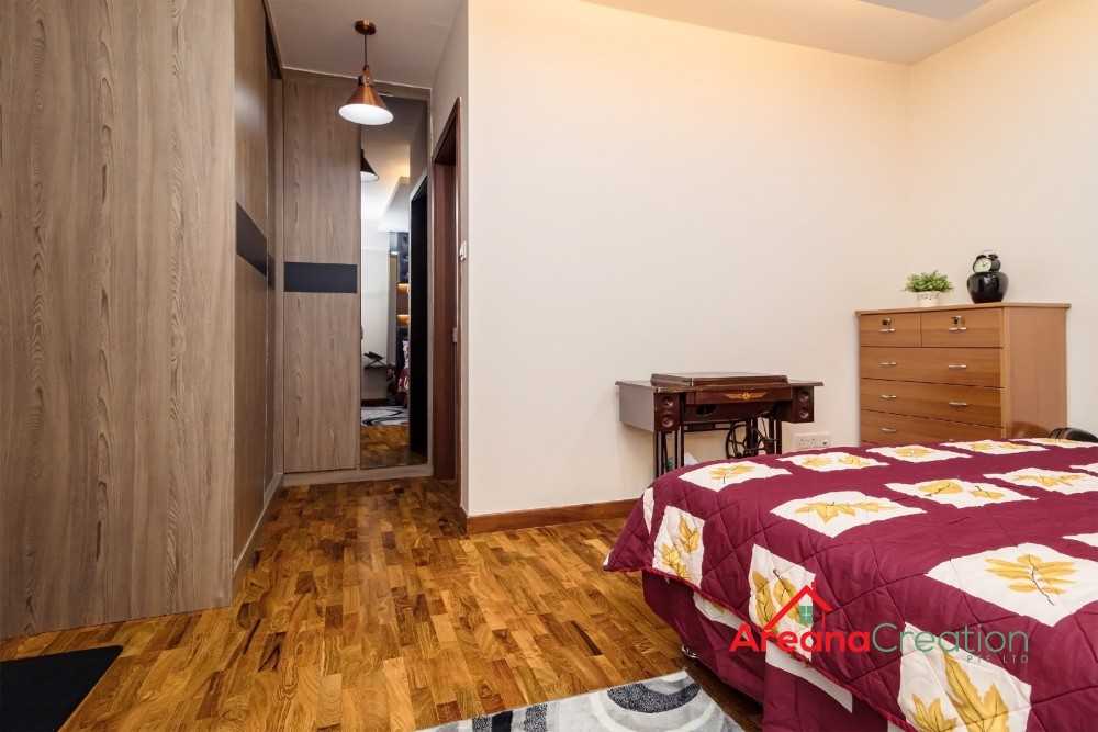 Contemporary Bedroom with Built-in Bed and Queen Bed
