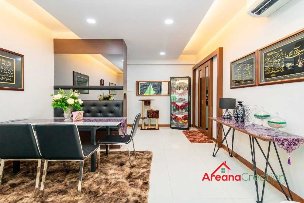Contemporary Dining Room with Downlights and Dining Table