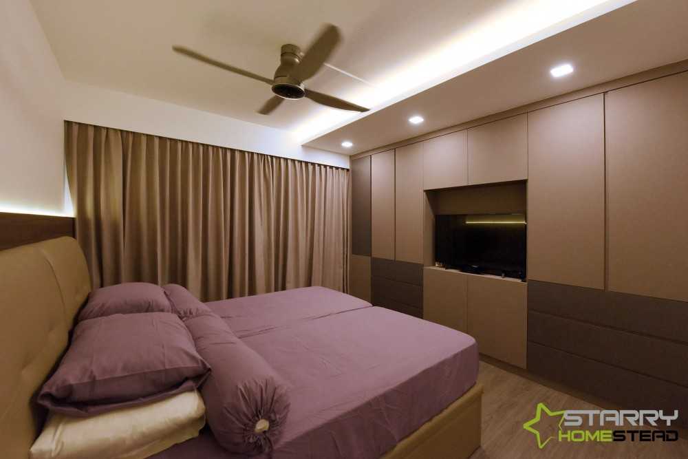 Industrial Bedroom with Storage Cabinets and Bed