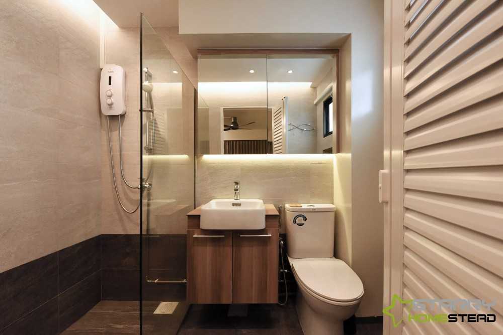 Industrial Bathroom with Mirror and Vanity Counter