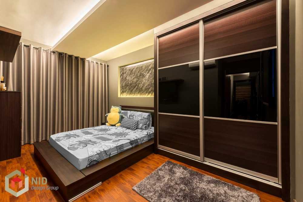 Contemporary Bedroom with Platform Bed and Vinyl Flooring