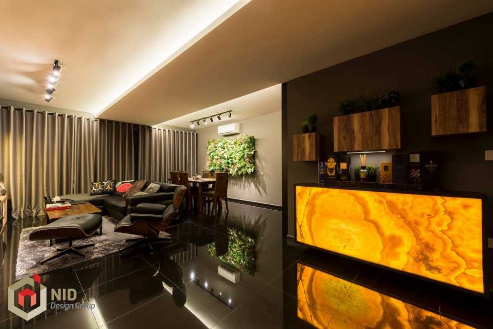 Contemporary Foyer with Feature Wall and Artwork