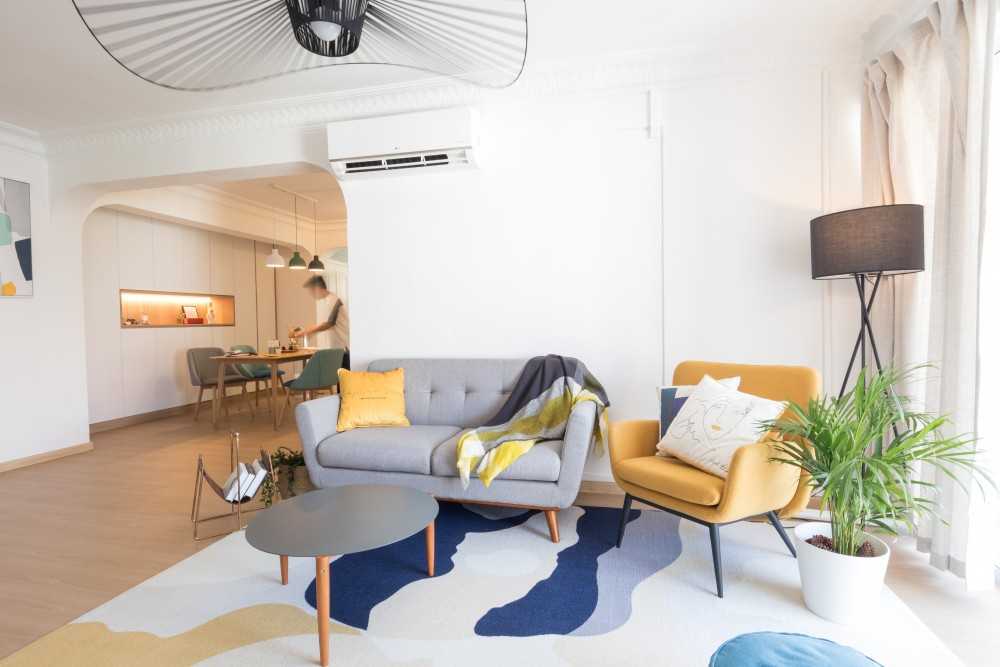 Scandinavian Living Room with Sofa and Coffee Table