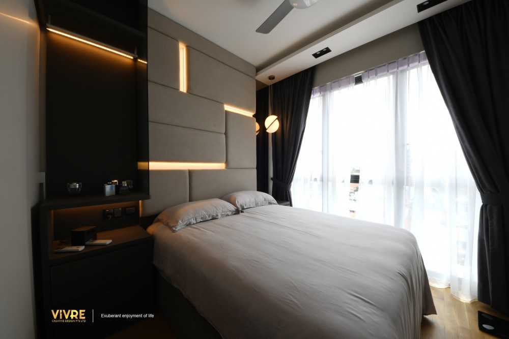 Modern Bedroom with Vinyl Flooring and Cove Lighting