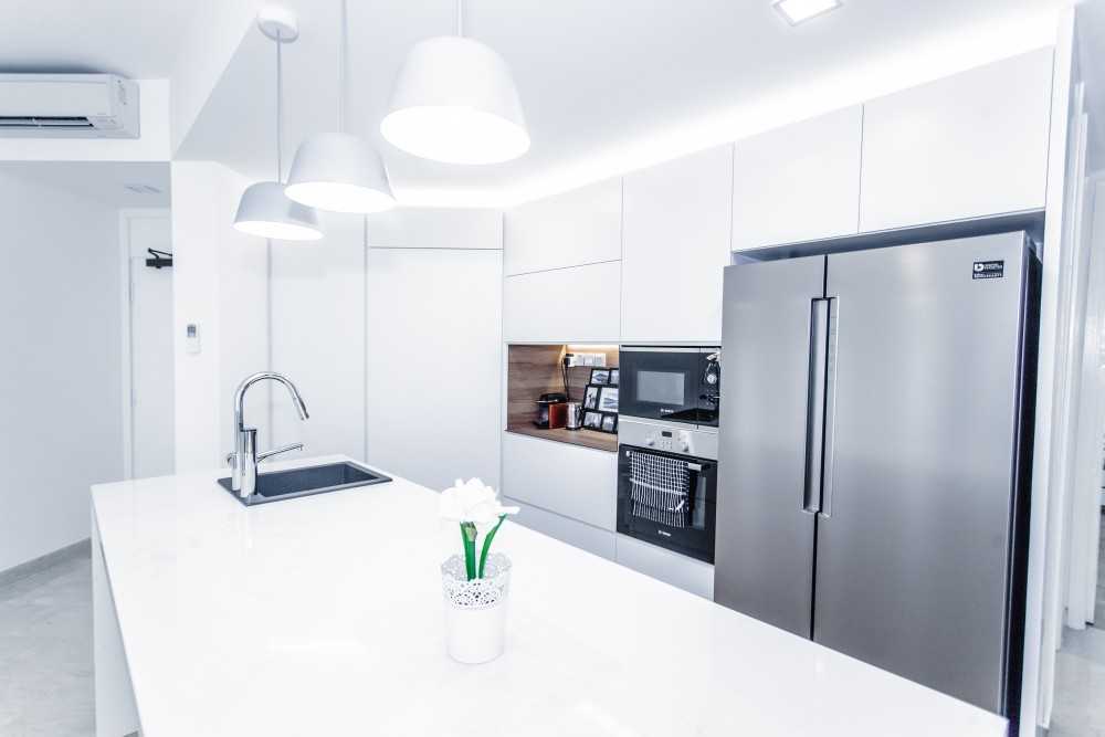 Minimalist Pantry with Kitchen Island and Tableware