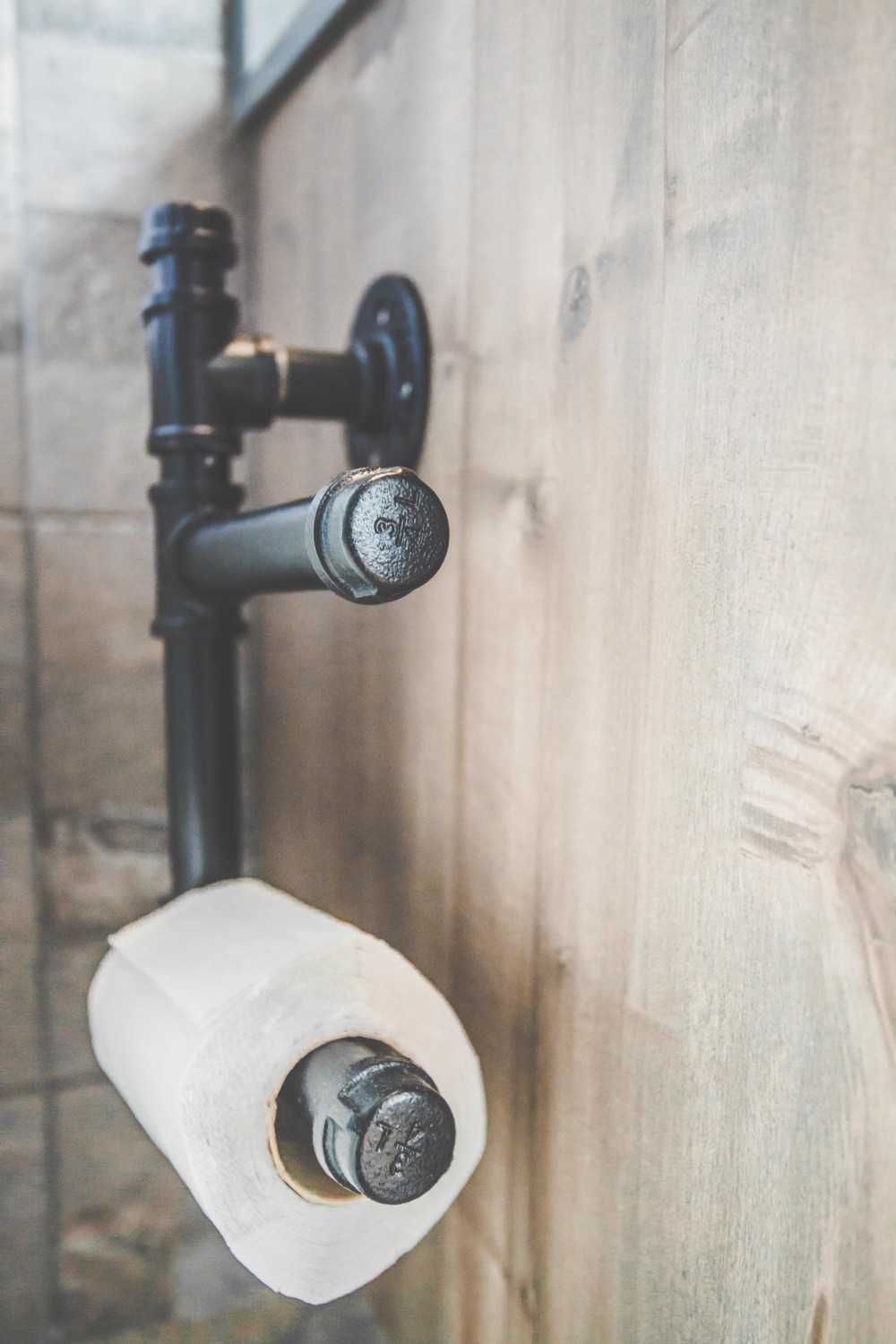 Industrial Bathroom with Mirror and Shower Screen