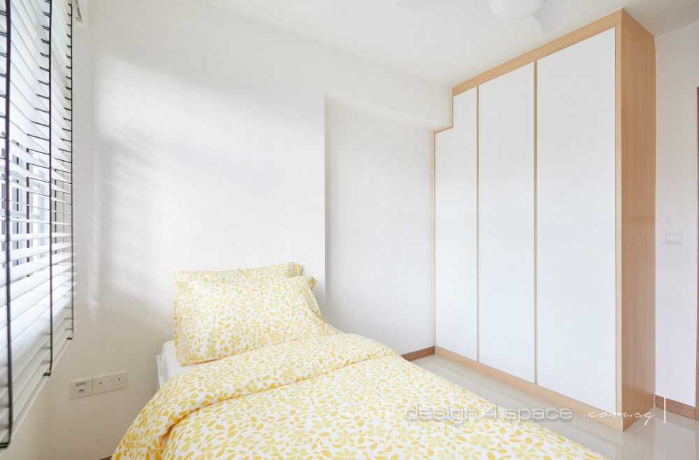 Scandinavian Bedroom with Wardrobe and Built-in Bed