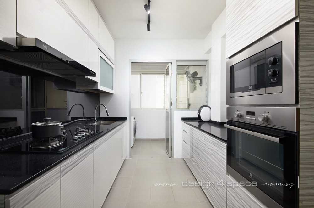 Asian Kitchen with Kitchen Island and Open Kitchen