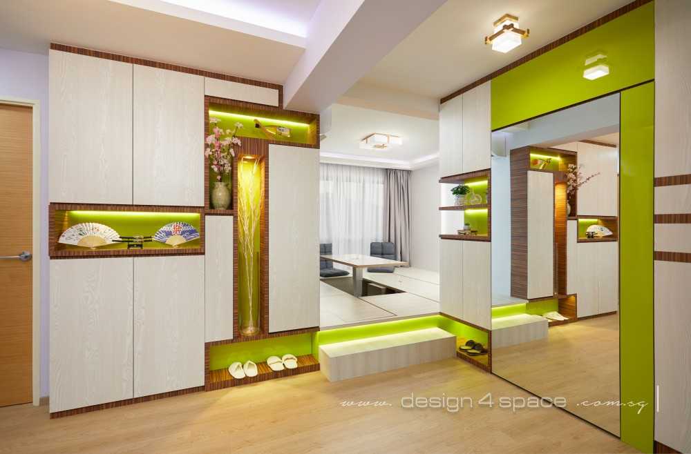 Asian Living Room with TV Console and Sofa