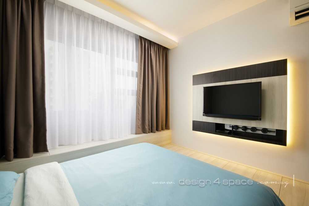 Asian Bedroom with Vinyl Flooring and Wood Flooring
