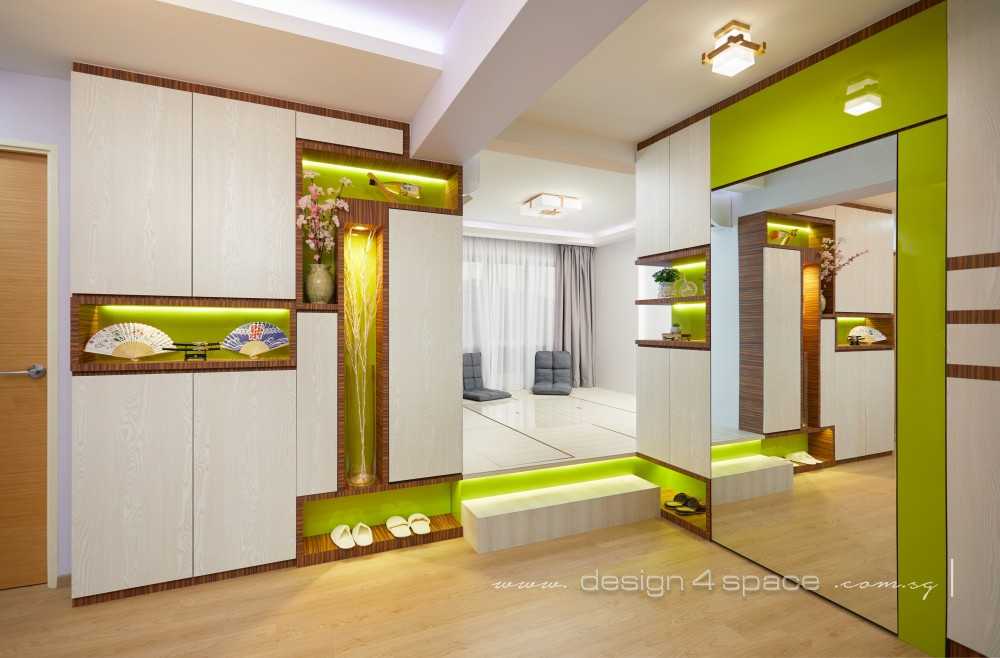 Asian Living Room with Settee and Vinyl Flooring