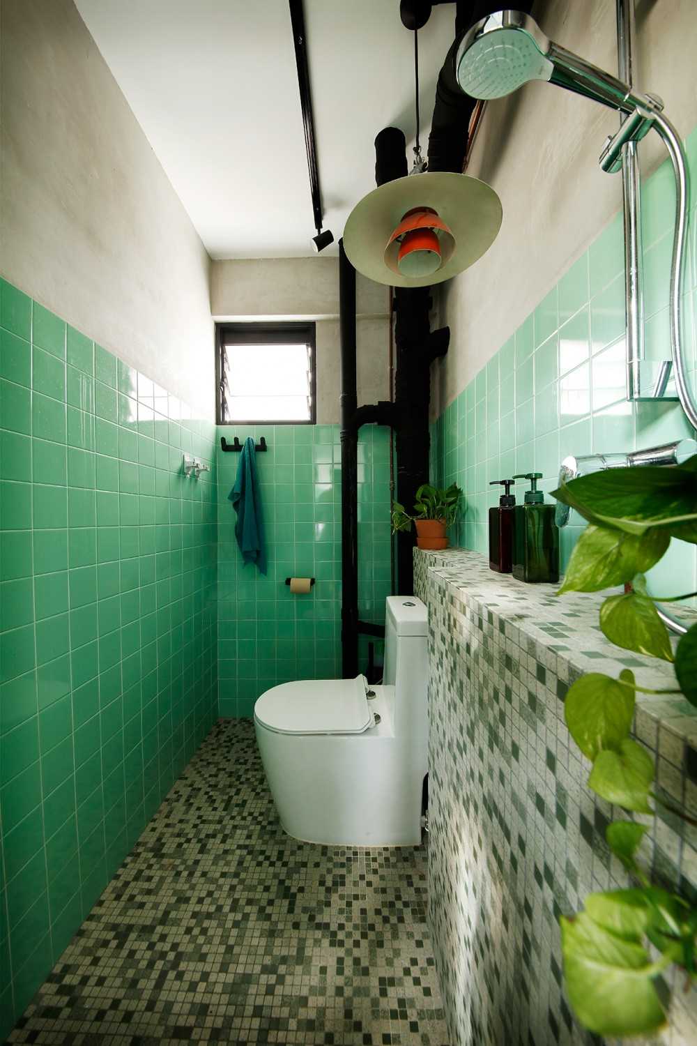 Vintage Bathroom with Showers and Power Shower