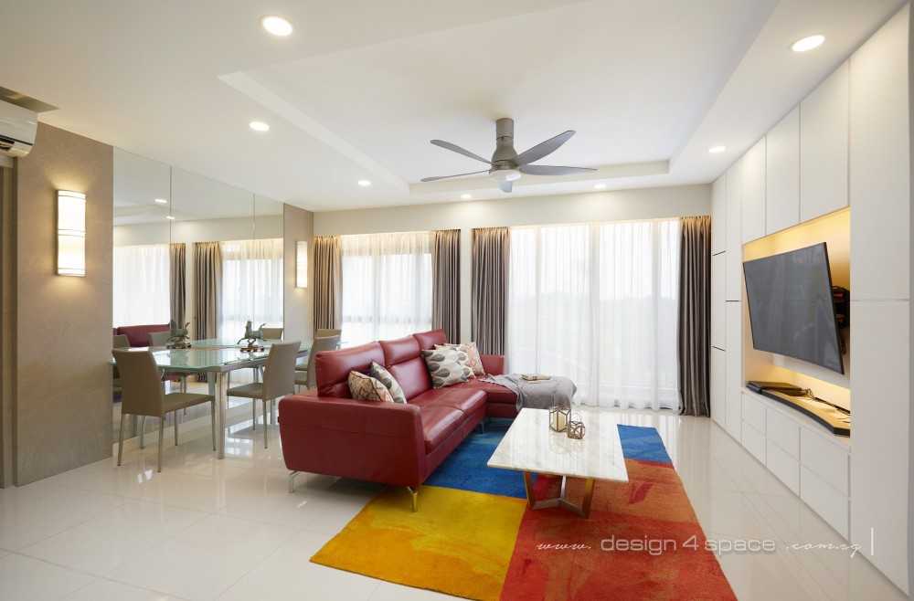 Modern Living Room with TV Console and Feature Wall