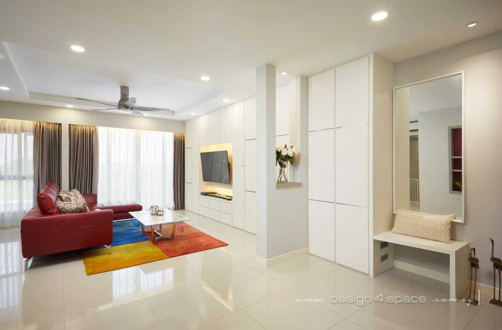 Modern Living Room with TV Console and Feature Wall