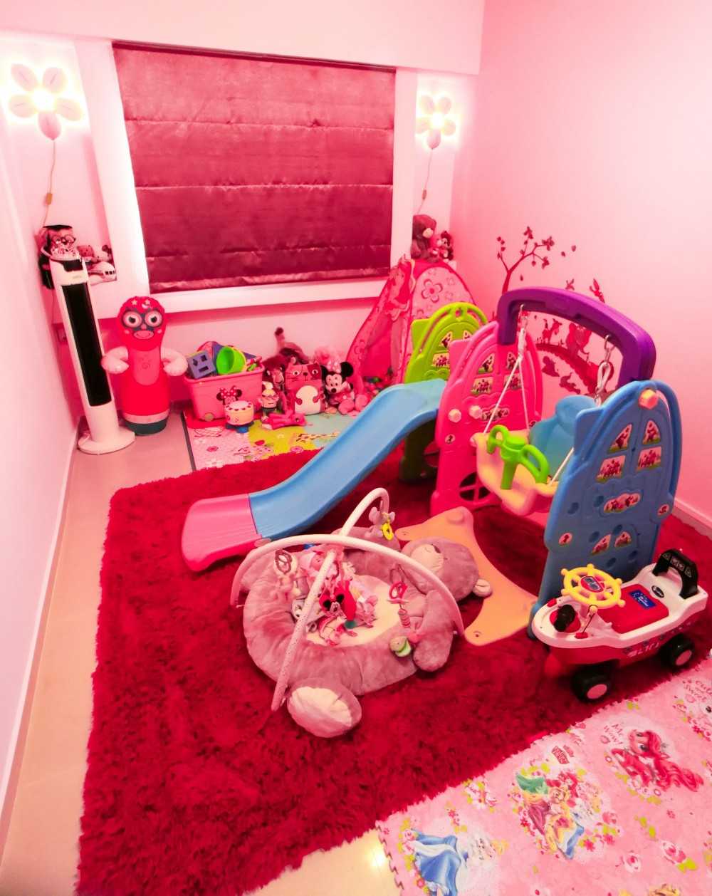 Asian Kids Room with Paintings and Lighting