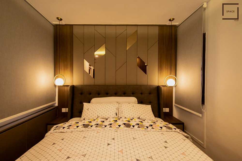 Scandinavian Bedroom with Drop Light and Wardrobe