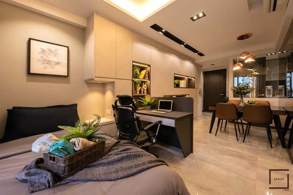 Contemporary Living Room with Armchairs and Doors
