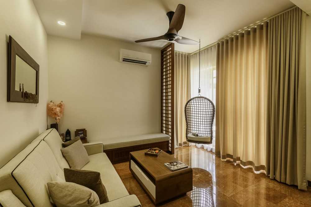 Asian Living Room with Settee and Marble Floor