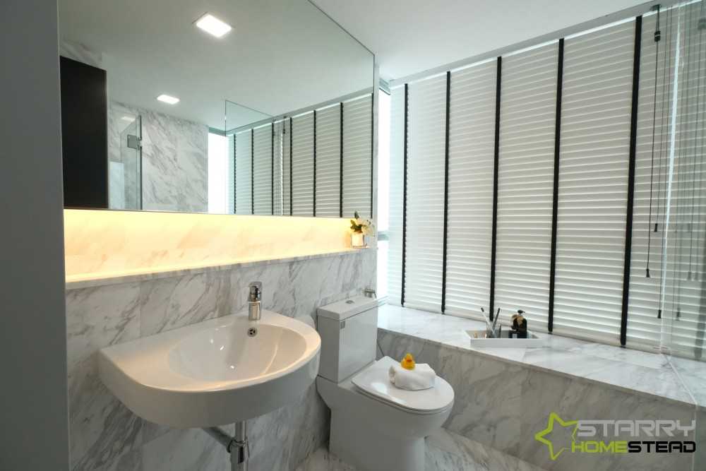 Scandinavian Bathroom with Mirror and Bathroom Mirrors
