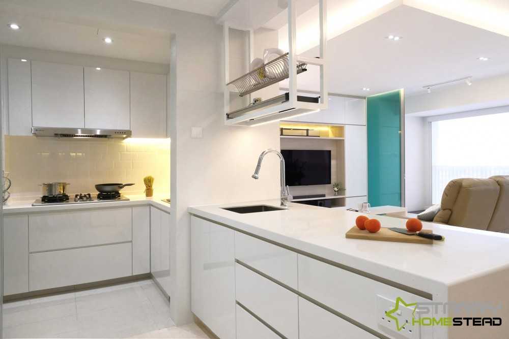 Scandinavian Kitchen with Kitchen Island and Kitchen Cabinets