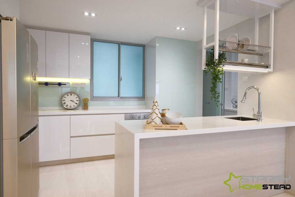 Scandinavian Kitchen with Kitchen Island and Kitchen Cabinets
