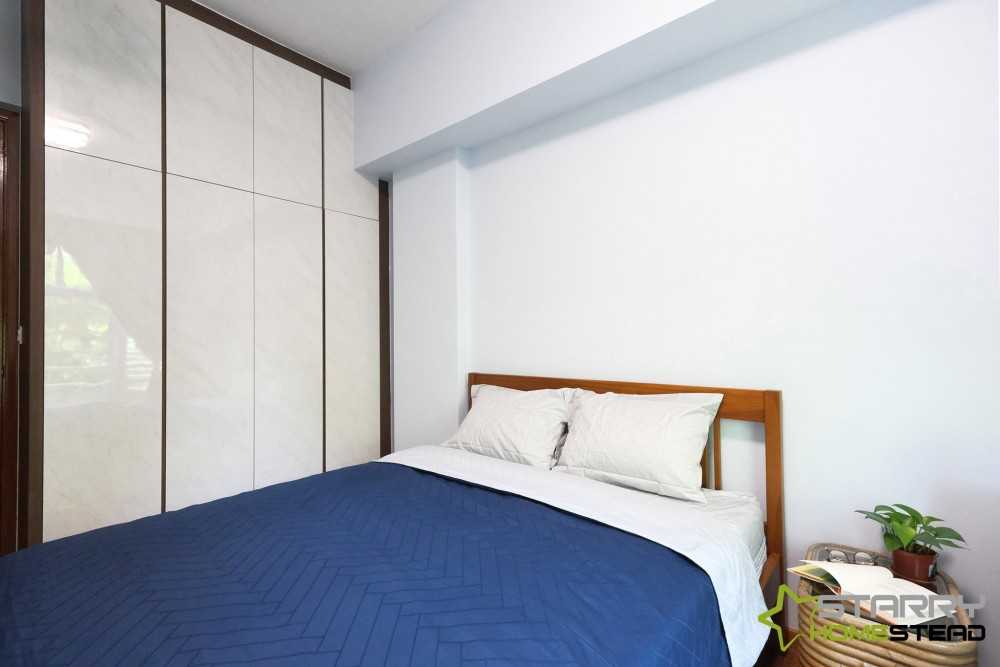 Modern Bedroom with Wardrobe and Bedside Table