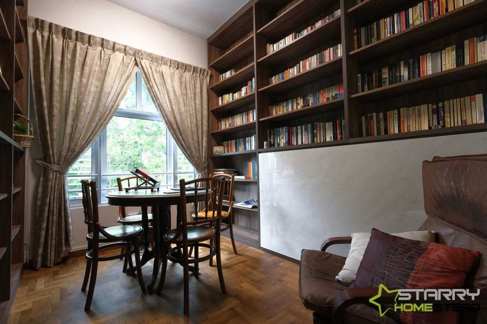 Modern Study with Bookshelf and Sofa