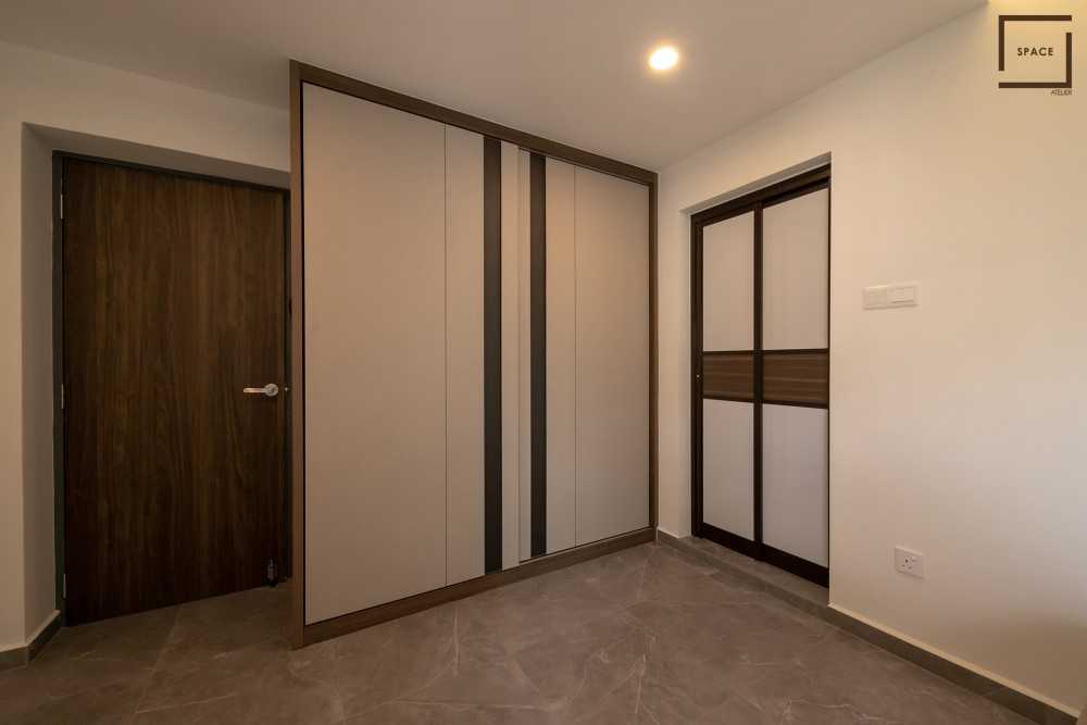 Contemporary Bedroom with Ceiling Light and Wardrobe