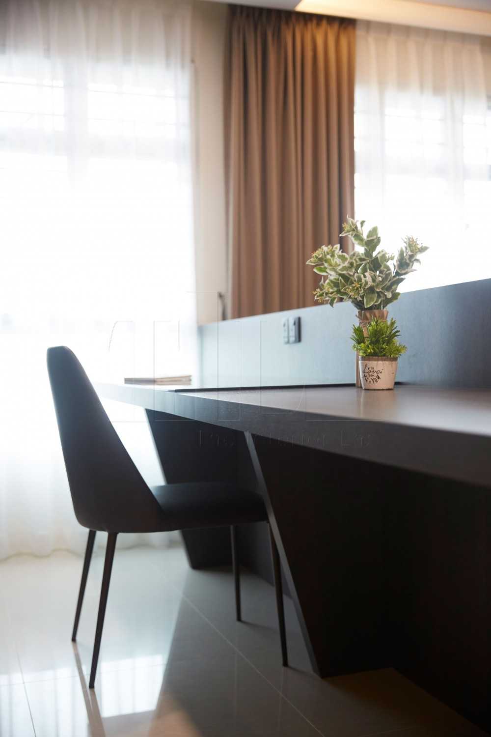 Modern Home Office with Desk and Desk Chairs