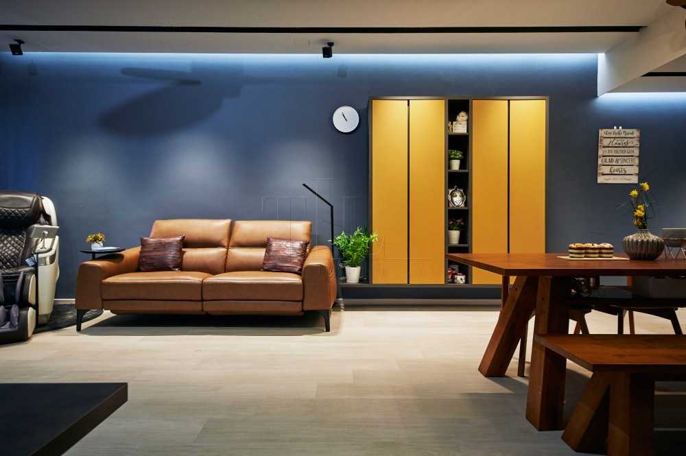 Modern Living Room with Feature Wall and Drop Ceiling