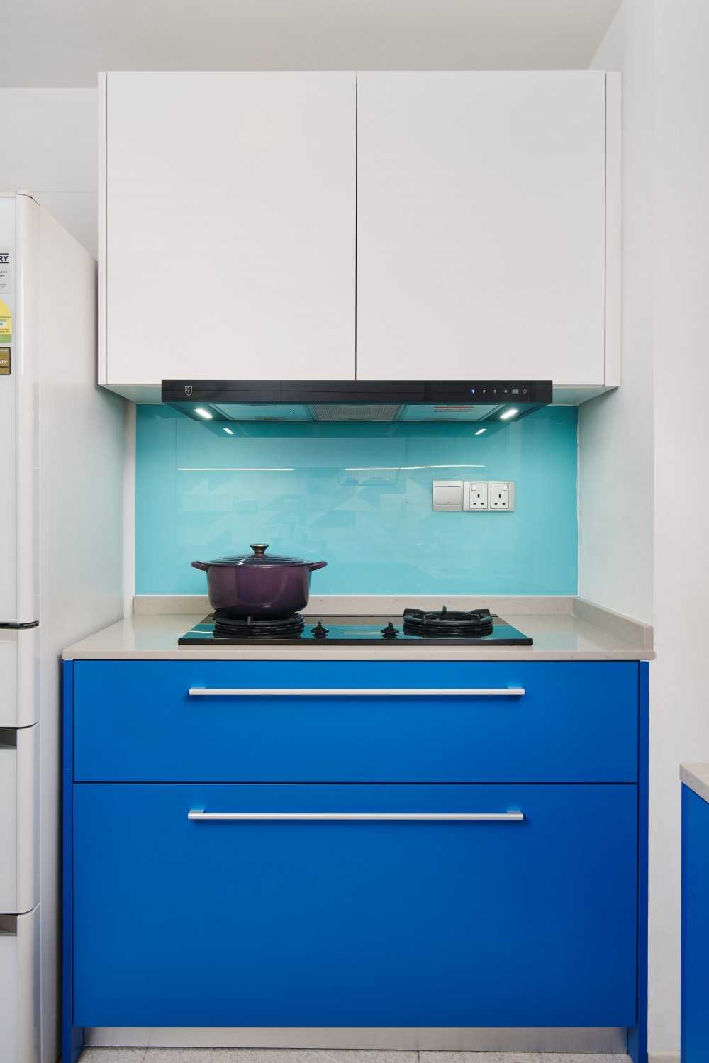 Eclectic Kitchen with Countertop and Cupboard