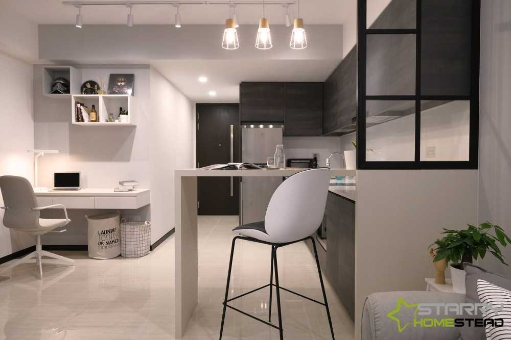 Minimalist Kitchen with Dining Table and Dining Chairs