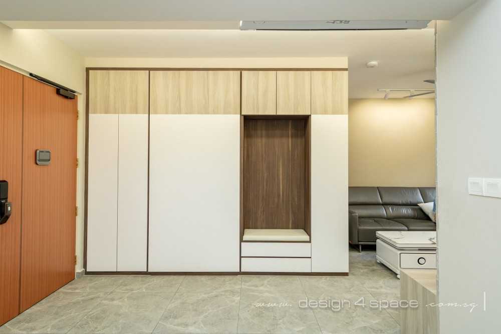 Contemporary Entryway with Mirror and Shoe Rack