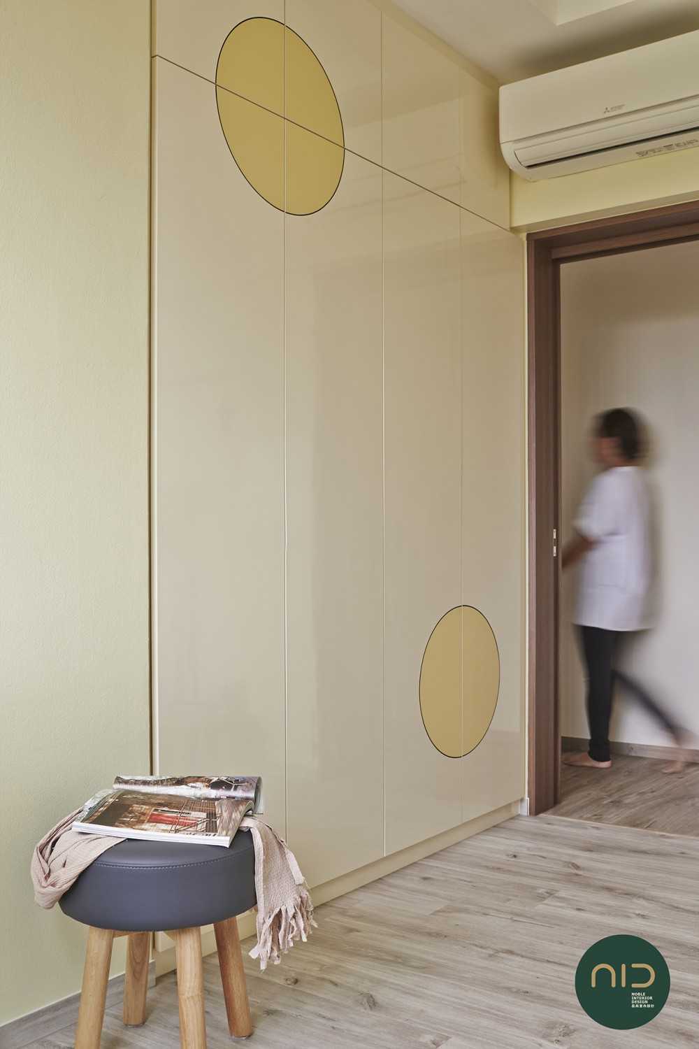 Scandinavian Kids Room with Vinyl Flooring and Wardrobe