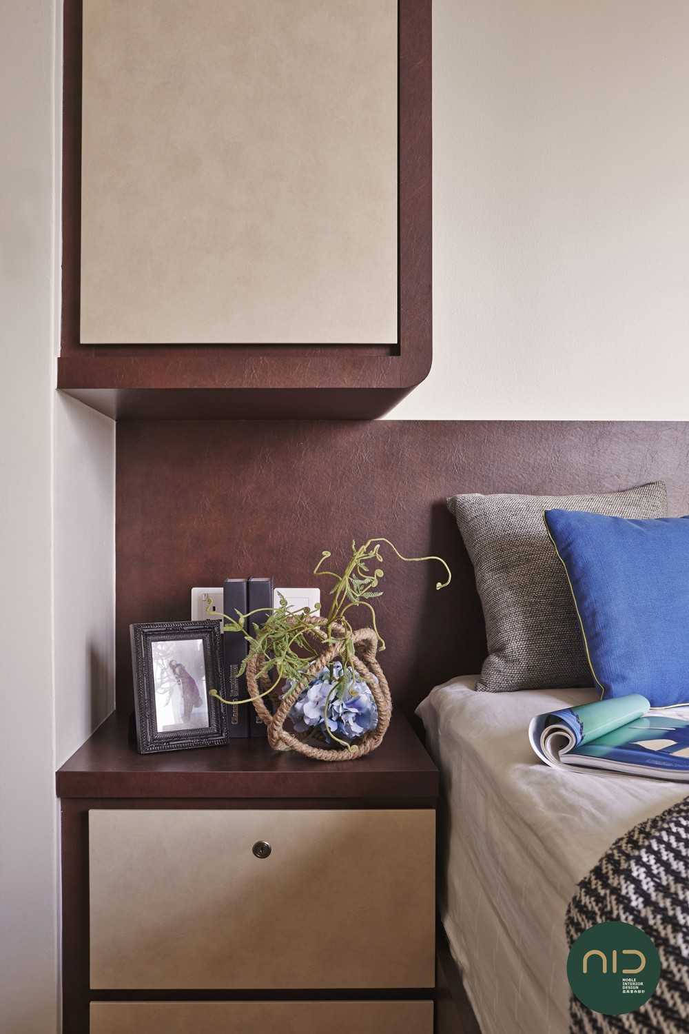 Scandinavian Bedroom with Bedside Table and Storage Cabinets
