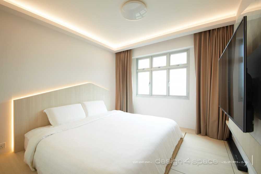 Modern Bedroom with Platform Bed and Drop Light