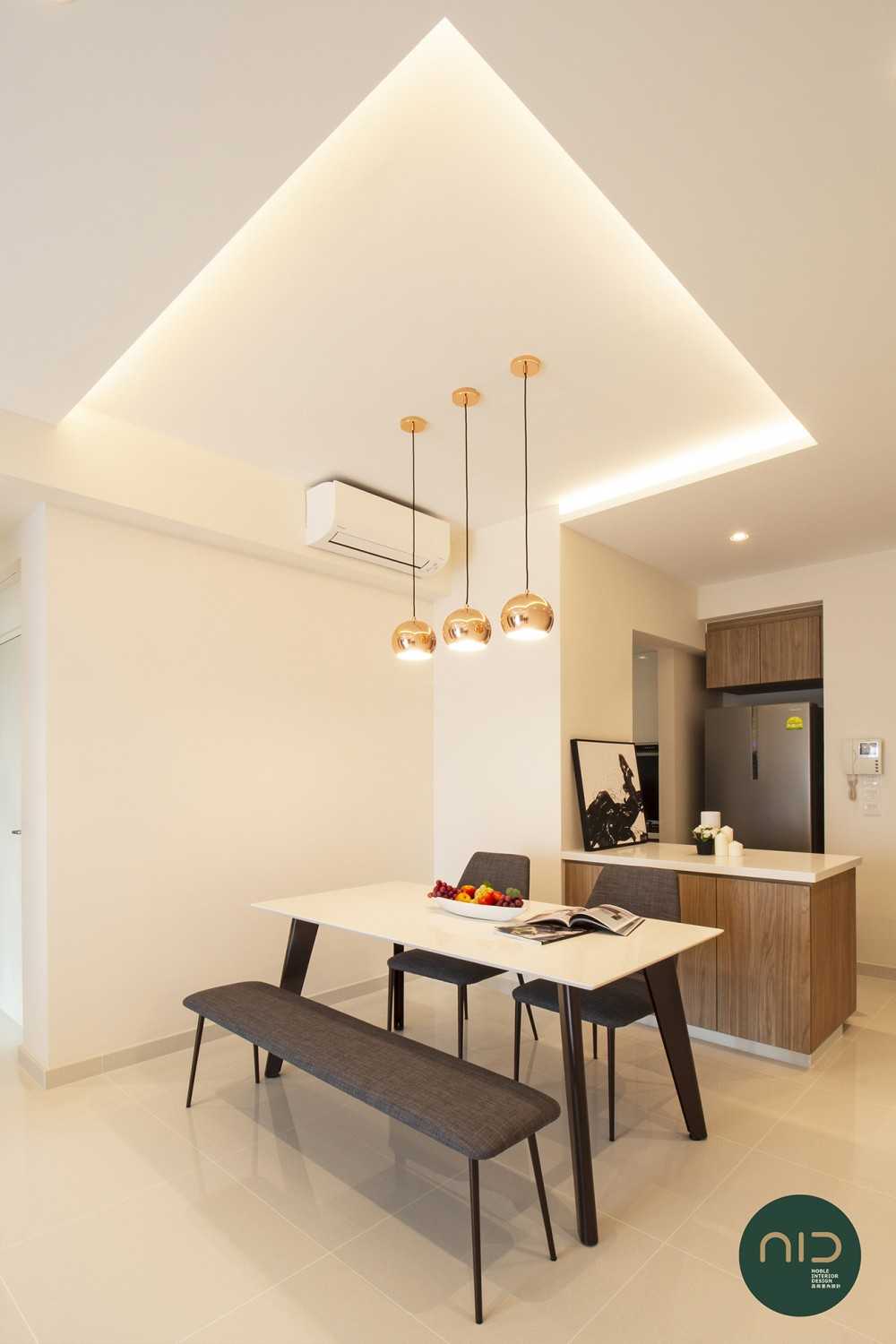Modern Dining Room with Countertop and Cove Lighting