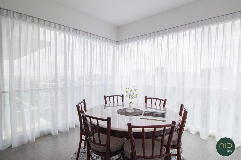 Modern Balcony with Dining Table and Dining Chairs