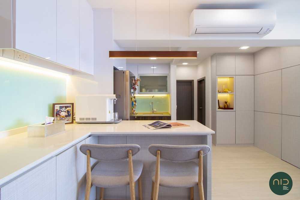Modern Home Bar with Countertop and Vinyl Flooring