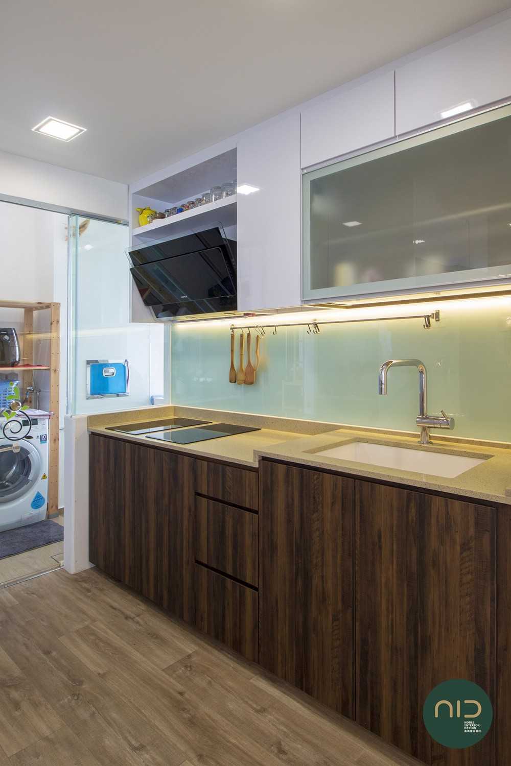 Modern Kitchen with Countertop and Vinyl Flooring