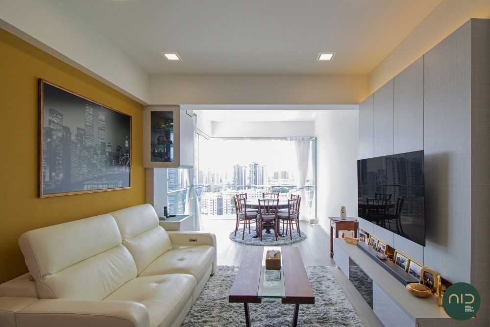 Modern Living Room with Vinyl Flooring and TV Console