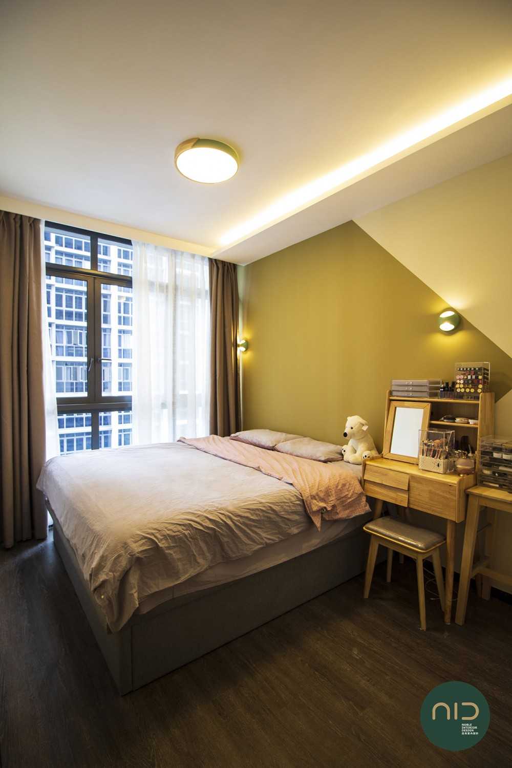 Modern Bedroom with Cove Lighting and Ceiling Light